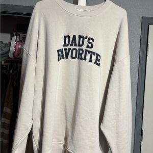 Favorite Daughter Cream Sweater with Navy Text